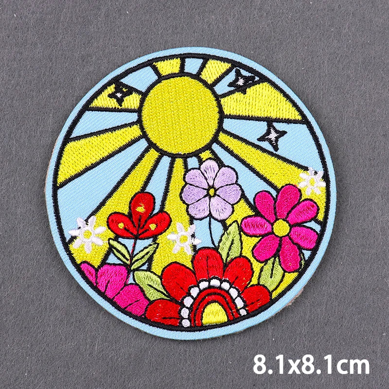 Mandala Iron On Patches For Clothes DIY Embroidery Applique Fusible Patch Ironing Stickers Letters Patch For Jacket Badge