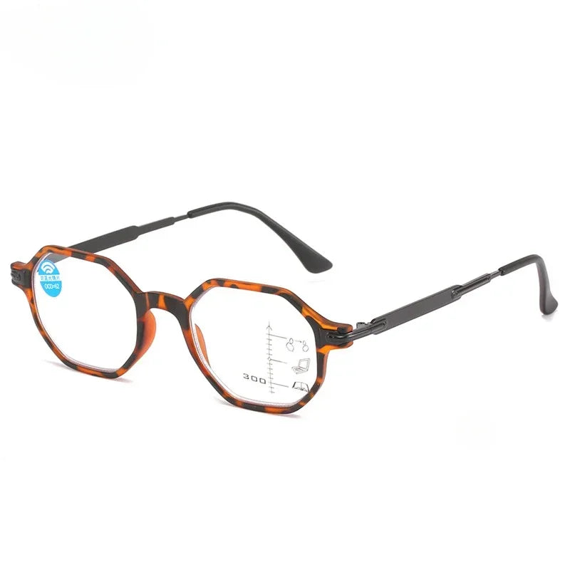Multifocal Presbyopia Glasses HD Intelligent Anti Blue Light Hyperopia Glasses Neutral Multifocal Reading Glasses for Men