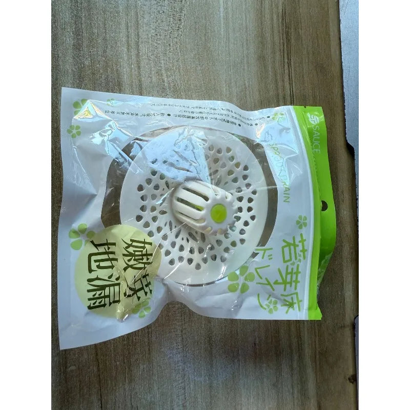 Embedded Floor Drain with Sprout Design Hair Filter Anti Clog Shower Drain Cover Sink Strainer Bathroom Hair Catcher