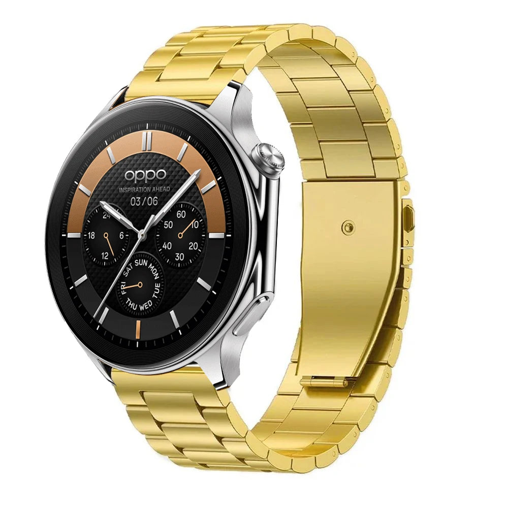22mm Stianless Steel Watchband For OnePlus Watch 3 2R 2 Folding Buckle Strap For OPPO Watch X X2 OPPO Watch 4 Pro Metal Bracelet