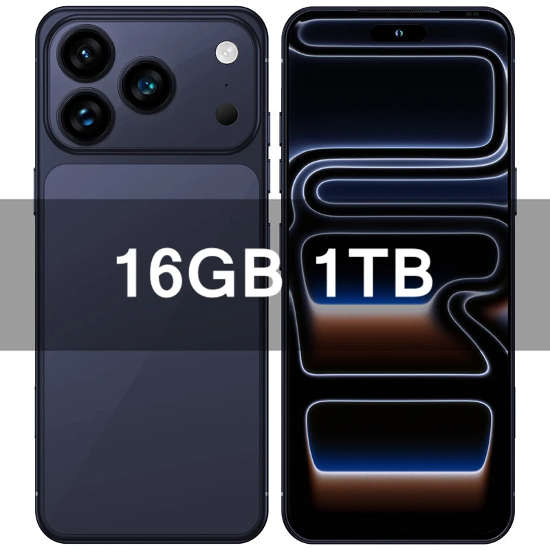 HOT i17 Pro Max Original 2026 7.0HD Global Edition Android 15 Smart Facial Function Dual Card 8000mAh Battery Recognition GG2