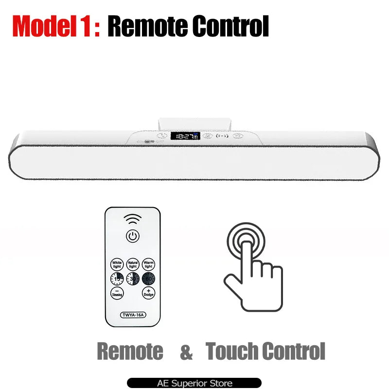 Eye-care Magnetic Desk Lamp USB Rechargeable LED Night Light Battery Status & Time Display Reading Light Table Lamp for Kitchen