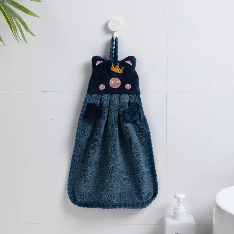 Baby Kids Children Hand Towel Cute Cartoon Water Absorbent Dry Towel Kitchen Bathroom Washroom Household Wipe Clean Hands Towel