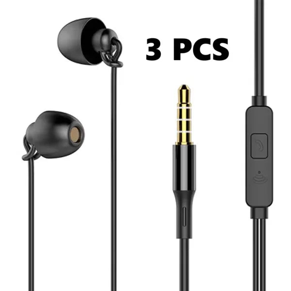 ASMR Earphone Hifi Headset Noise-Cancel Sleeping Earbud Soft Silicone Headset TPE Wire No Ear Pressure Earbuds For Xiaomi Huawei