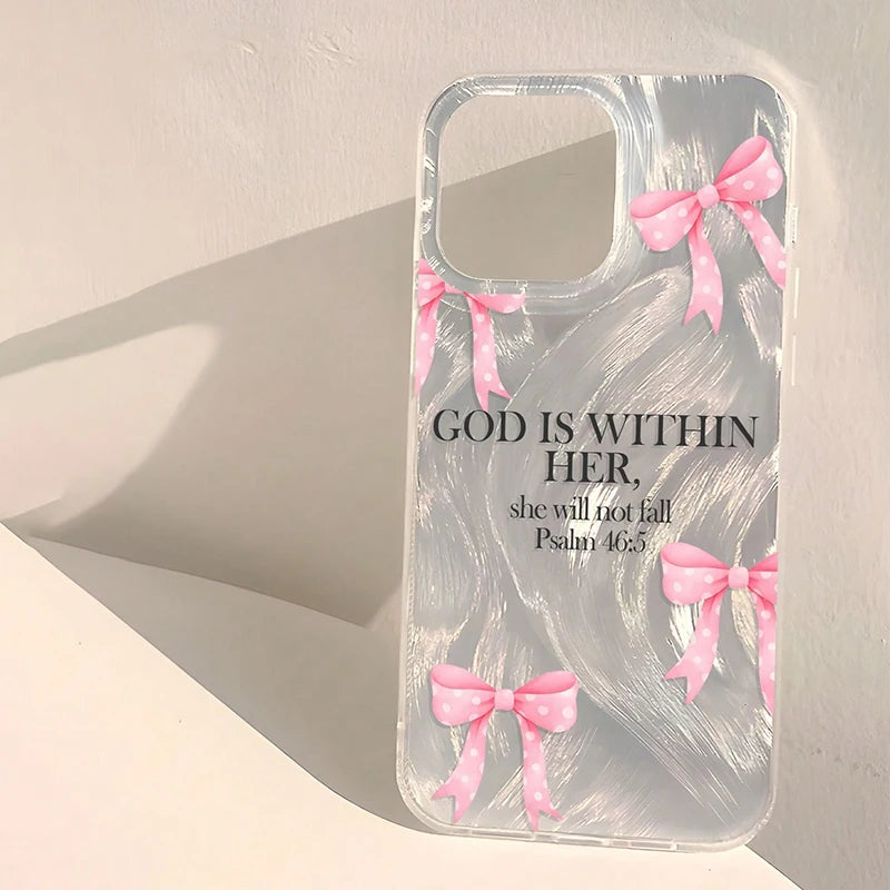 Cute Bible Verse Graphic Phone Case For iPhone 17 Pro Max 16 15 14 13 12 11 16E 17E Air XS XR X 8 Plus Shockproof Bumper Cover
