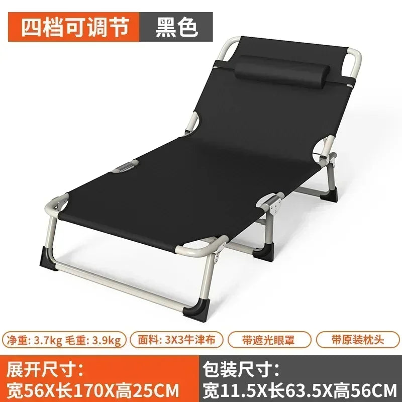 Single Folding Beds Bedroom Dormitory Office Comfortable Homestay Furniture Villa Portable Bed Outdoor Travel Camping Recliner