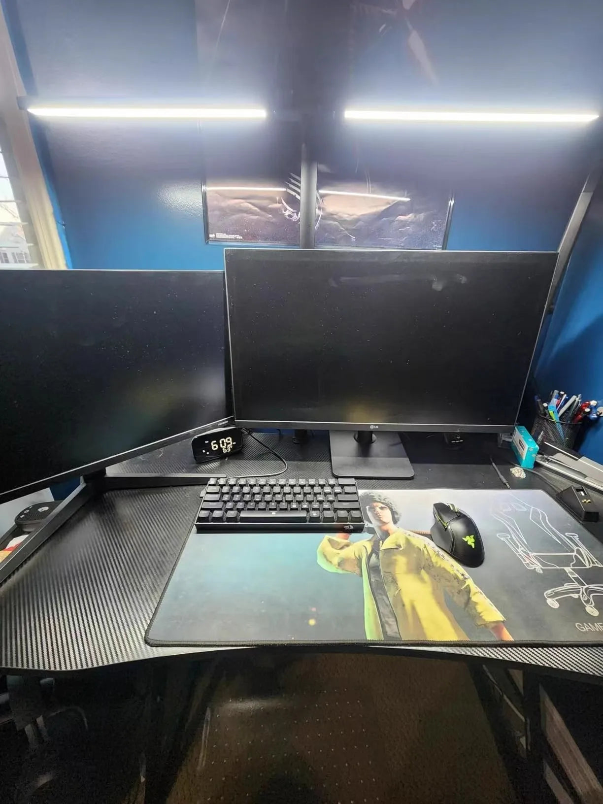 Home LED Eye-Care Reading Desk Lamp with Memory Timer Function 3200K-6500K Stepless Dimming 1800LM 2-Head PC Monitor Table Light