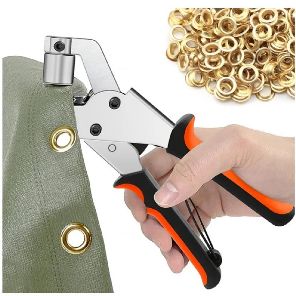 Grommet Tool Kit Grommet Press Punch Kits Grommet Machine Pliers Handheld Eyelet Kit For Tarp Fabric Leather Shoes Garden Tools