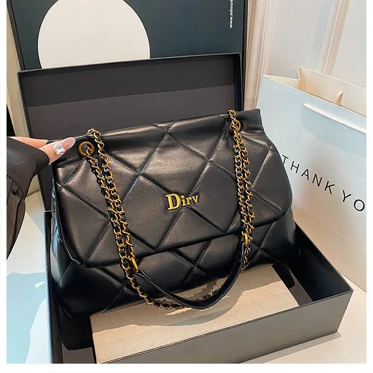Square Vintage Leather Crossbody Bag Women Handbag Designer Shoulder Tote Purse Classic Diaper Bag