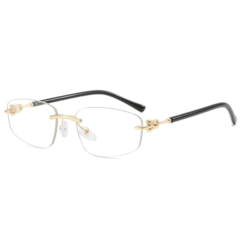 cutting rimless square sunglasses for women new fashion brand beige gradient sun glasses ladies alloy elegant shades driving