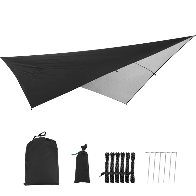 290x290cm Lightweight Waterproof Outdoor Camping Tent Tarp Backpacking Shelter Sun Sail Shade Garden Plant Cover Canopy Awning