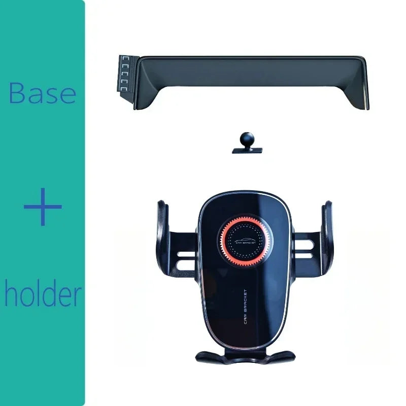 Car Phone Holder Screen Mount For Volkswagen Atlas 2024 2025 Wireless Charging Stand Navigation Bracket Glasses Storage Box