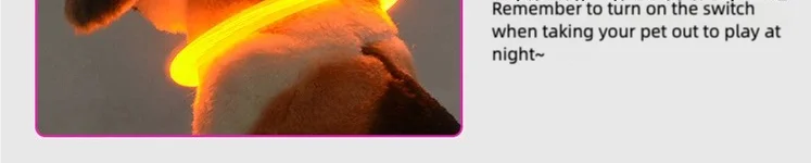 New LED Dog Collar USB Rechargeable,3 Mode Adjustable Glowing Dog Collar for Night Walking,Safe Reflective Pet Collar