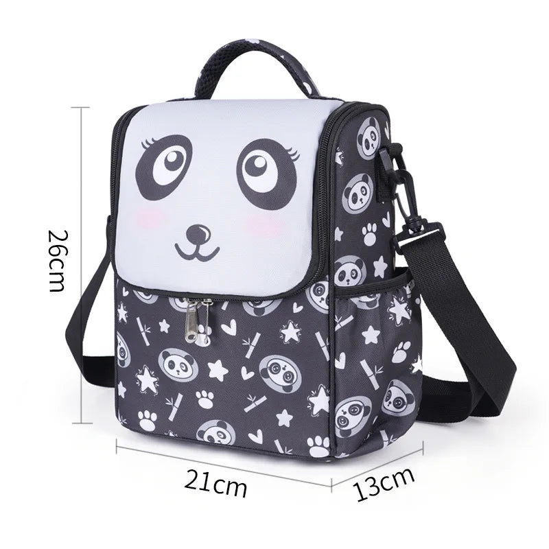 Children's Cartoon Portable Square Lunch Bag Ice Bag Student Insulation Meal Bag Traveing Outdoor Picnics Single Shouder Bag