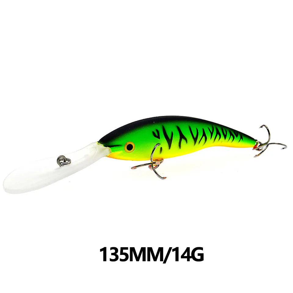 1PCS 14/20G 135/155MM Minnow Fishing Lure Wobbler Artificial Bionic Fish Swimbait Deep Tail Dancer Super Diving Hard Bait