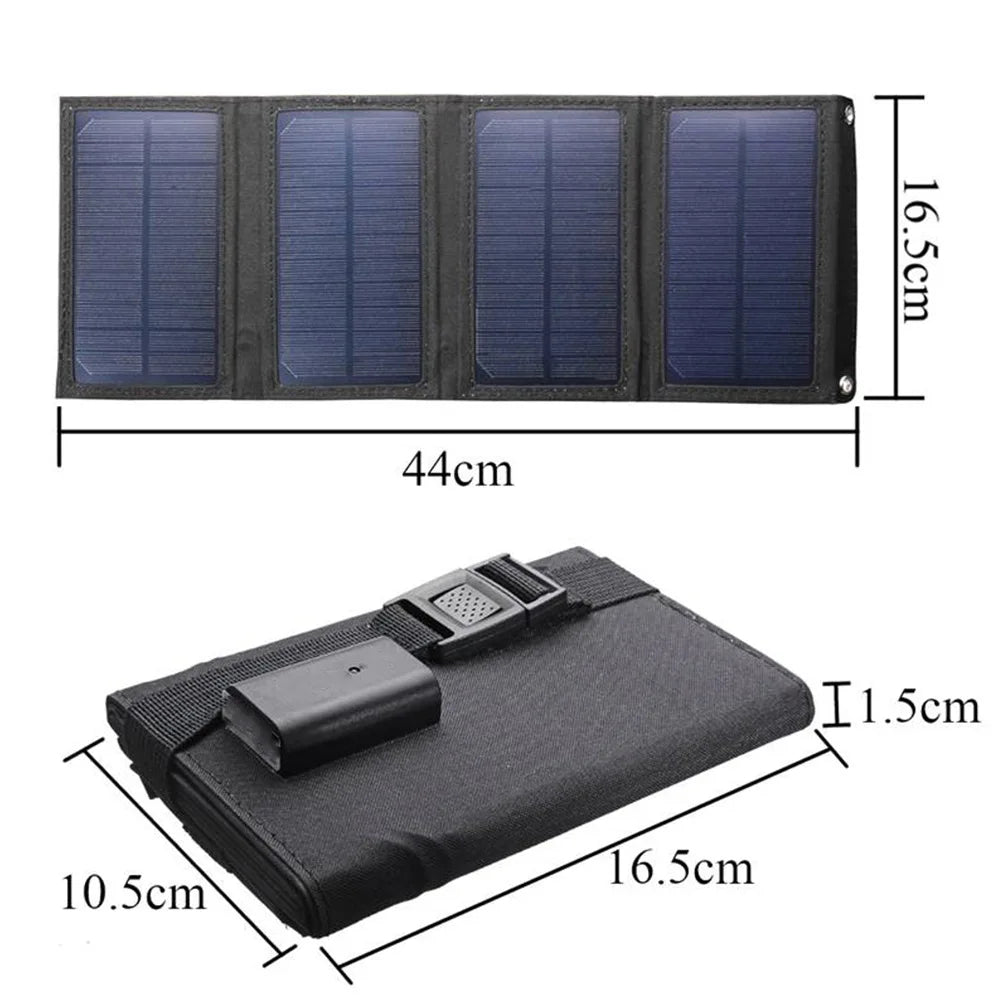 600W Foldable Solar Panel Phone Charger 5V Solar Panels Plate USB Solar Panels Power Bank for Cell Phone Camping Emergency