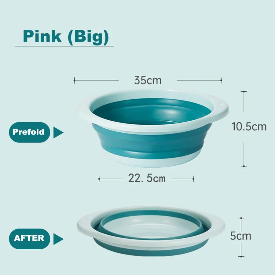 Baby Folding Washbasin Portable Kids Washbasin Silicone Hang Home Storage Basin Foot Buttock Laundry Tub Kitchen Accessories