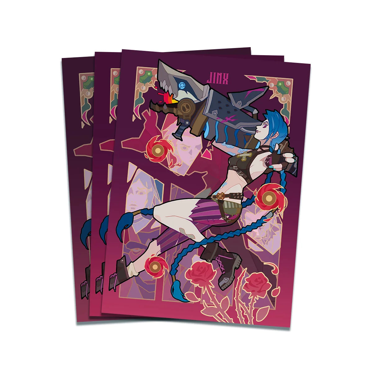 48pcs/set Runes Battlefield Daughter of the Void Kai'Sa Card Sleeve PTCG Anime Game Collection Card Protective Cover Toy 66*92mm