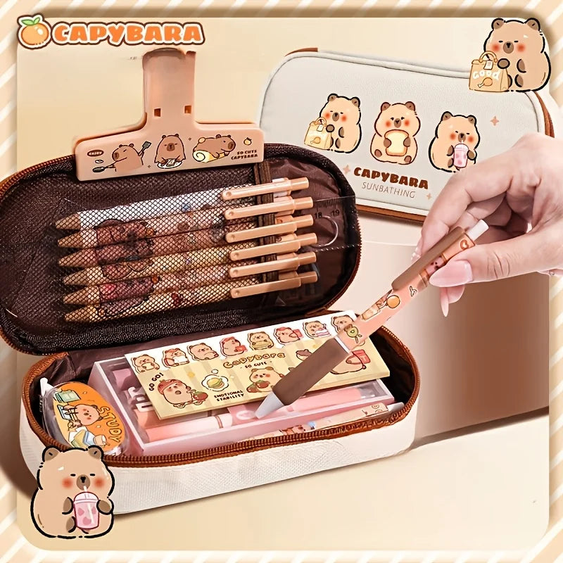 Capybara-Themed Stationery Gift Set, Including Notebook, Fountain Pen, Paper Clips, And Accessories - a Charming Essential Kit