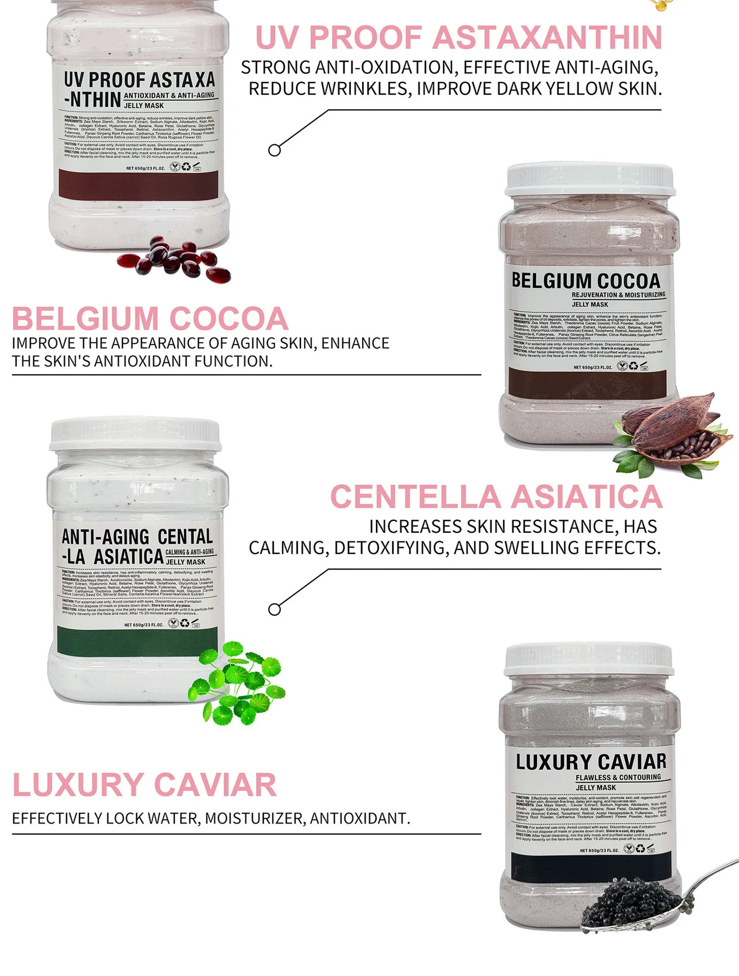 10PCS Jelly Mask Powder Wholesale 650G Professional Mask Powder Beauty Salon Use Facial Skin Care Products