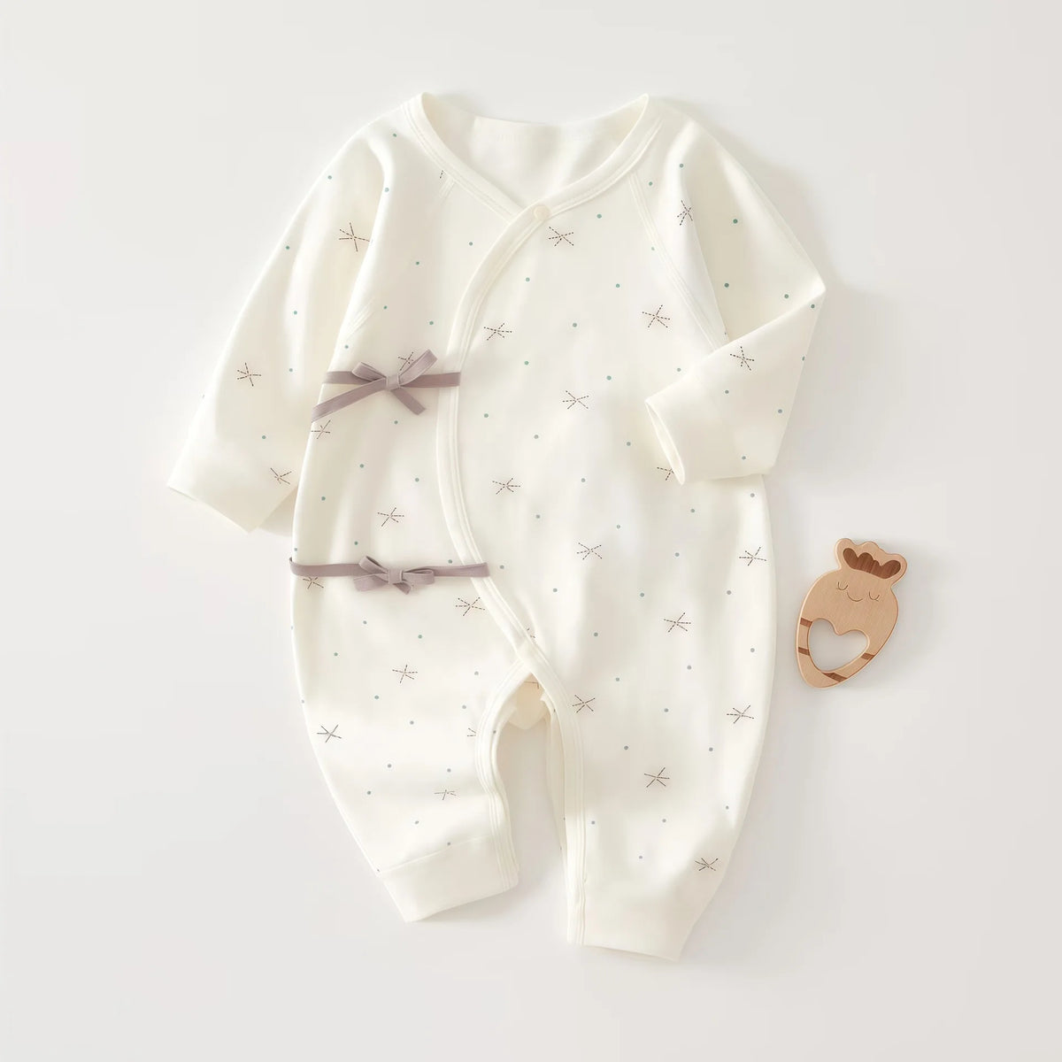 Long Sleeve Baby Jumpsuit Cotton Newborn Clothing Boys and Girls Romper Infant Jumpsuit Tie Onesie with Cute Print