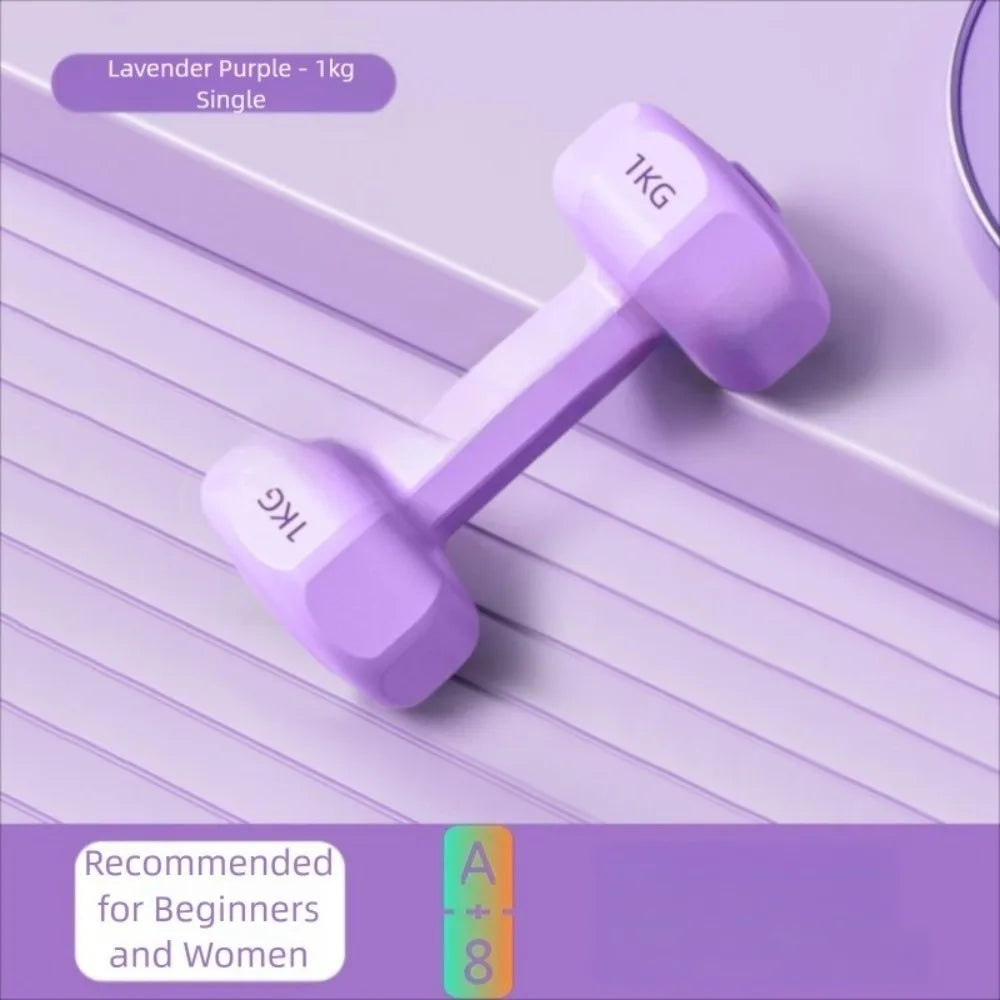 High Quality 1kg Fitness Dumbbell Set PVC Waterproof Kettlebell Non-Slip Anti-Roll Small Dumbbell Home Equipment