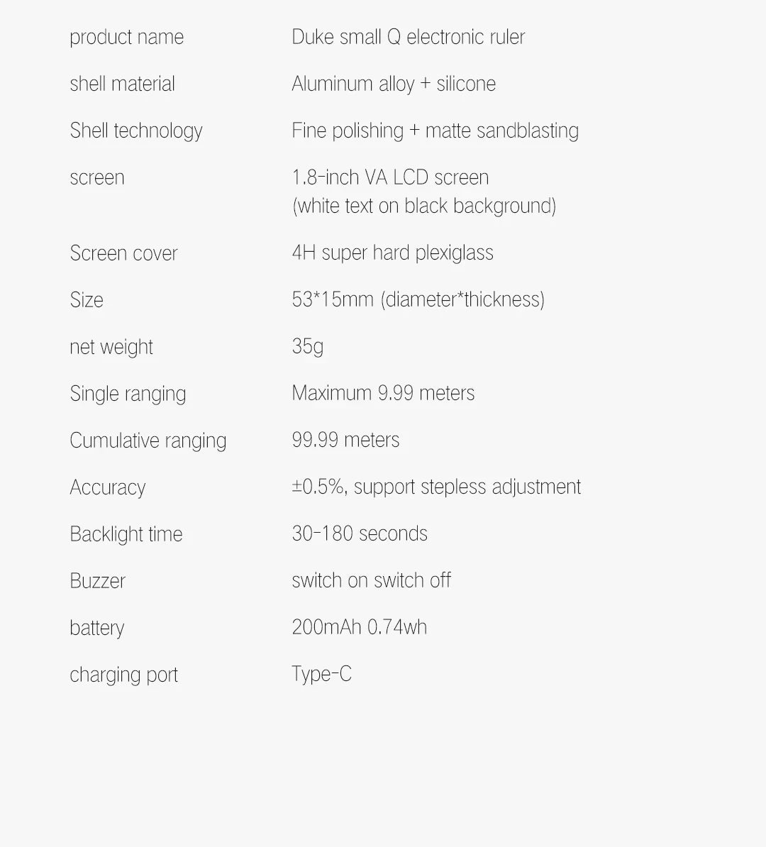 ATUMAN DUKA Electronic Ruler Rechargeable 8 Functions Rangefinder Portable HD LCD Screen Long Standbuy Multifunction ruler