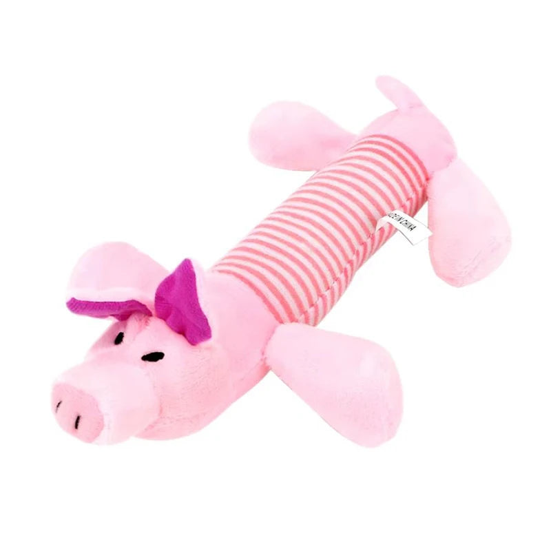 Pet Dogs, Cats, Plush Cartoon Embroidery, Bite Resistant and Stress Relieving, Ducks, Pigs, Elephants, Cute Vocalizations Toys