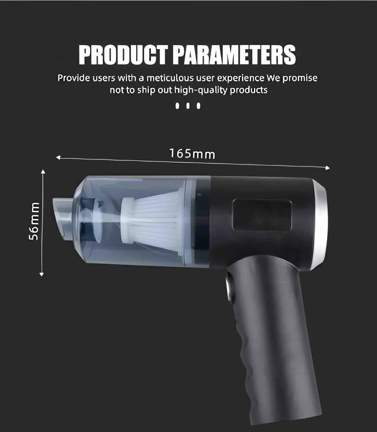 2025 Black Portable Car Wireless Vacuum Cleaner 120W Powerful Handheld for Home & Auto, Lightweight Cordless Rechargeable 3-in-1