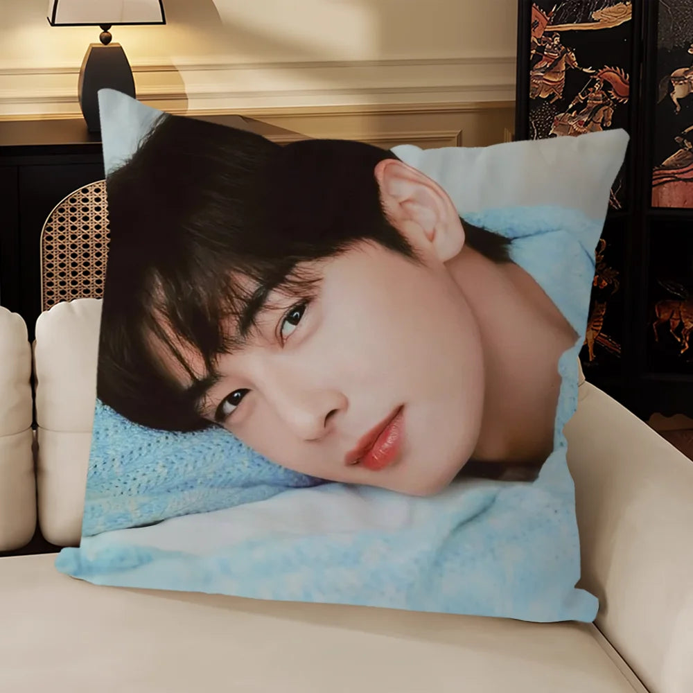Korea Singer C-Cha Eun Woo Cushion Cover Sofa Living Room Bedroom Headboard Backrest Cushion Square Cushion Nap Time Pillow Case