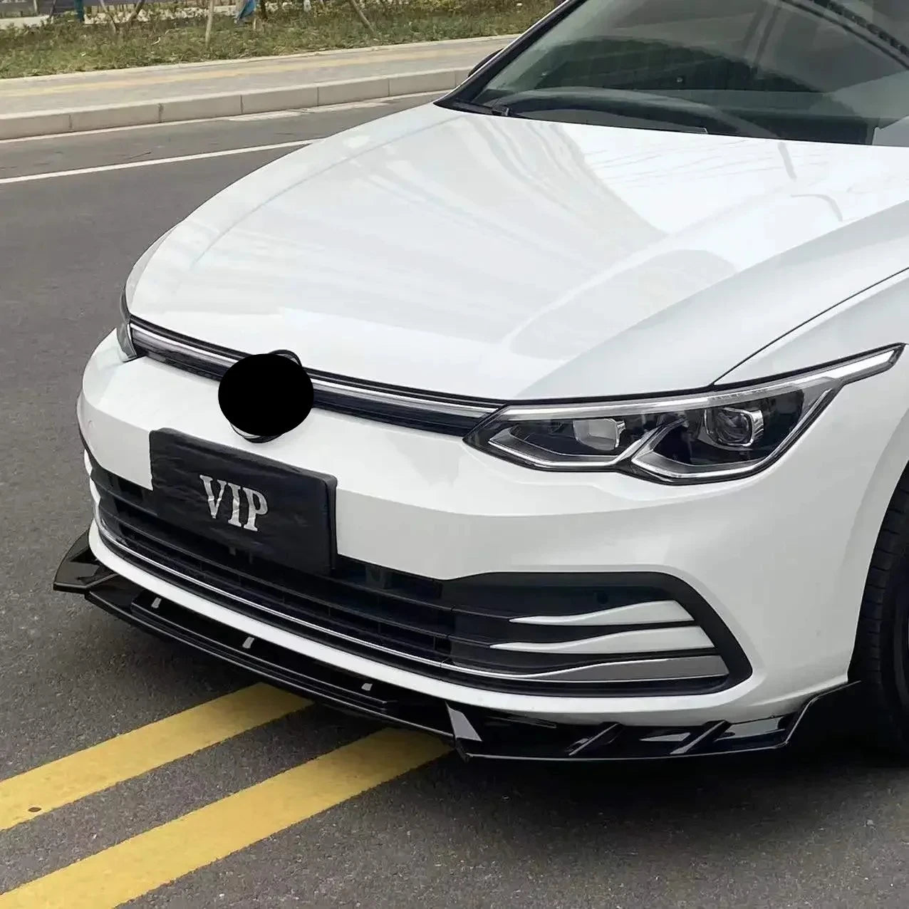 For Volkswagen VW Golf 8 MK8 Ⅷ R GTI GTD GTE 2019 To 2023 Front Bumper Lip Splitter Spoiler Diffuser Body Kit Auto Accessories
