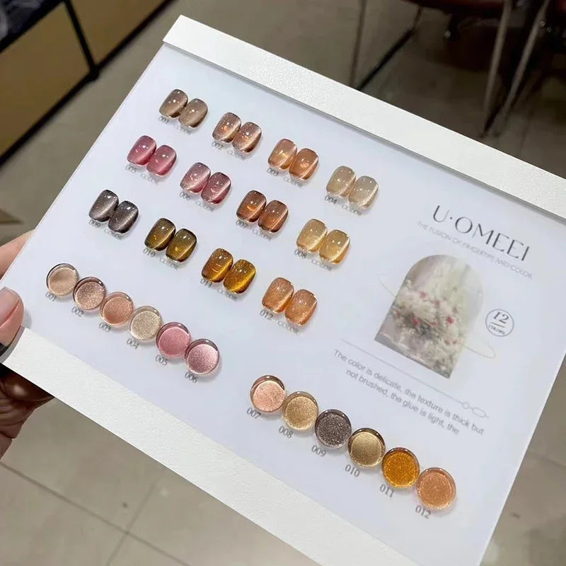 U.OMEEI Hot sale Magnetic Gel 50 colors 19 colors Cat eye Nail gel Non-toxic Uv Gel Nail salon Professional Fashion Nail art kit