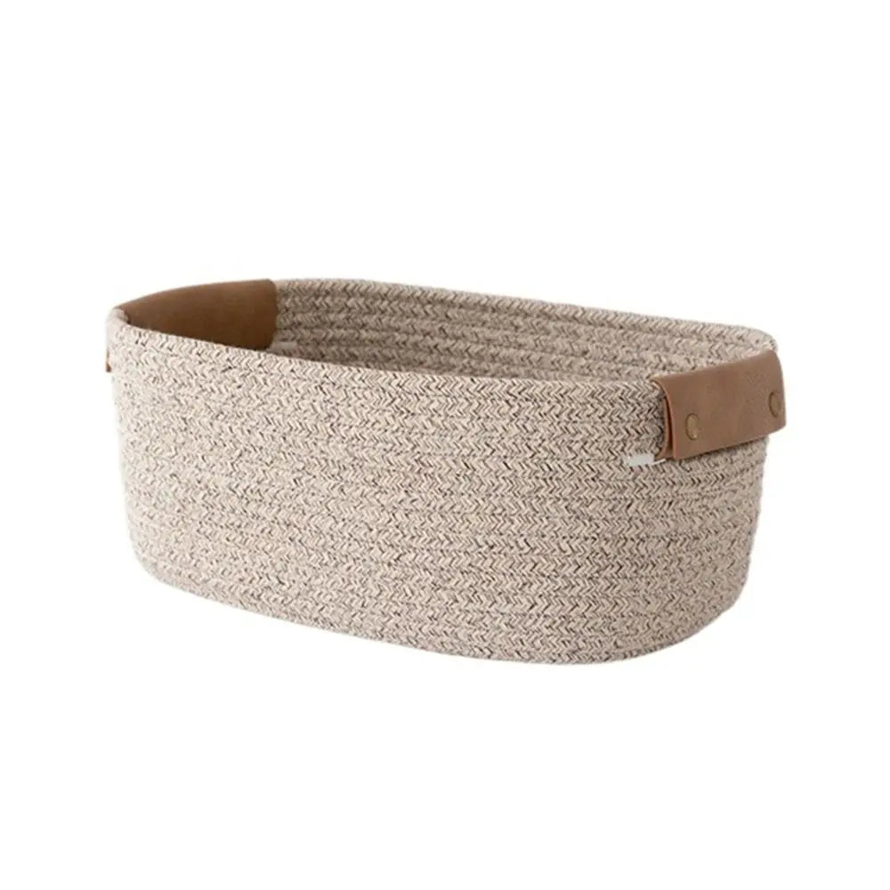 Woven Storage Basket Cotton Rope Storage Baskets Key Basket Desk Organizer Home Storage Box Foldable Organizer Box Home Decor