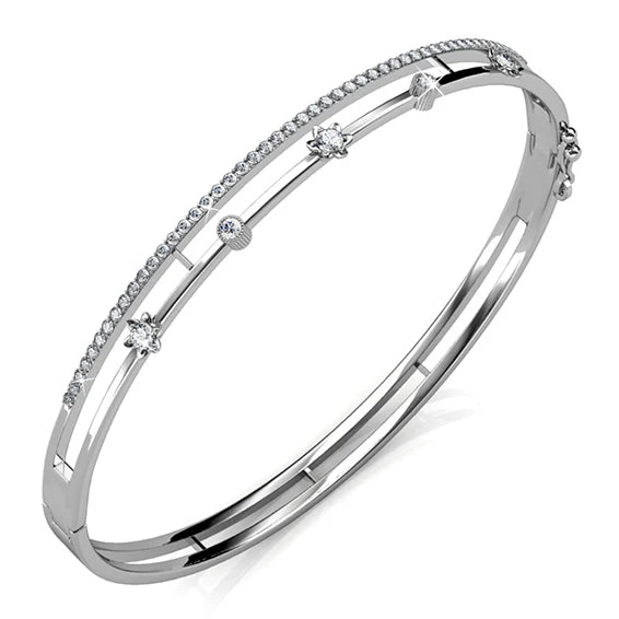 Daisini Crystals From Swarovski Women Bangle High Quality Brass Plated 18k Hand Cuff Bracelet Fashion Jewelry Birthday Gifts