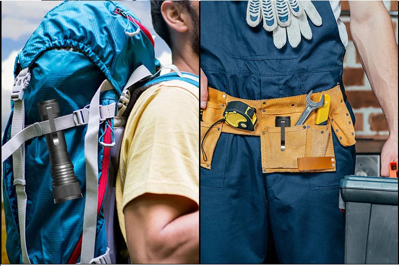 Black Clip Flashlight Torch Holding Clamp Belt Pocket Clip For Flashlight Body Diameter 18.5mm to 20mm Lighting Accessories