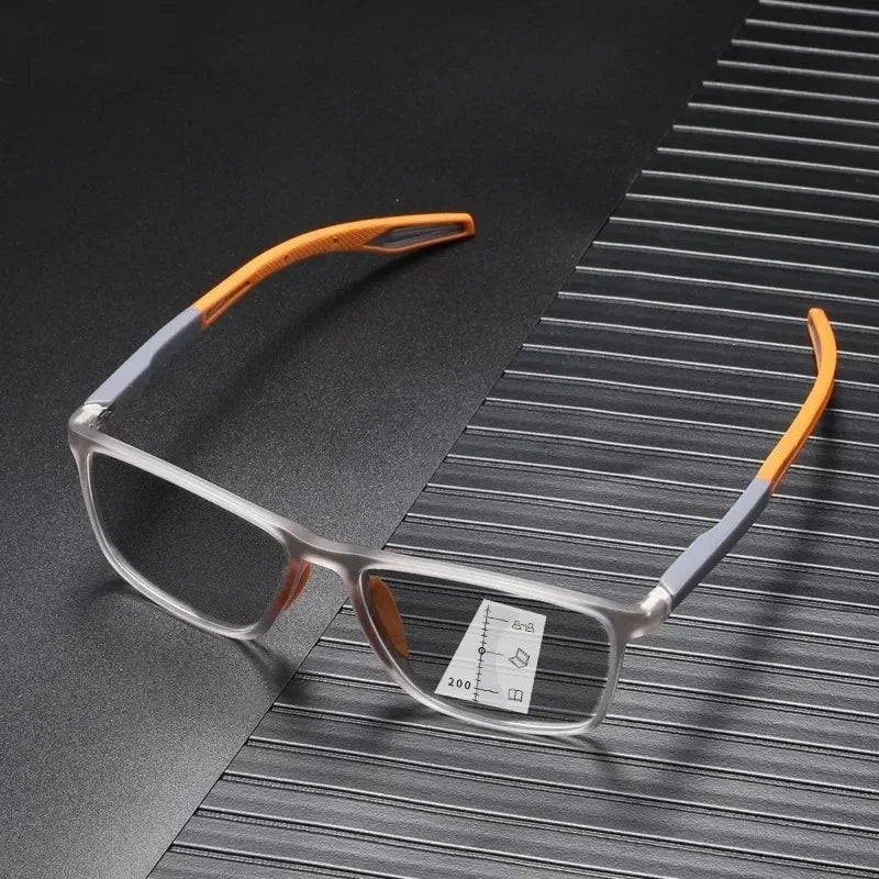 2025 New TR90 Photochromic Multifocal Glasses Vintage Progressive Reading Glasses Men Women Anti-blue Sports Eyeglasses +1.0+4.0