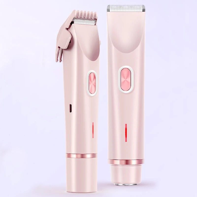 2 IN 1 Rechargeable Epilator Electric Eyebrow Trimmer Female Body Facial Lipstick Shape Hair Removal Mini Painless Razor Shaver