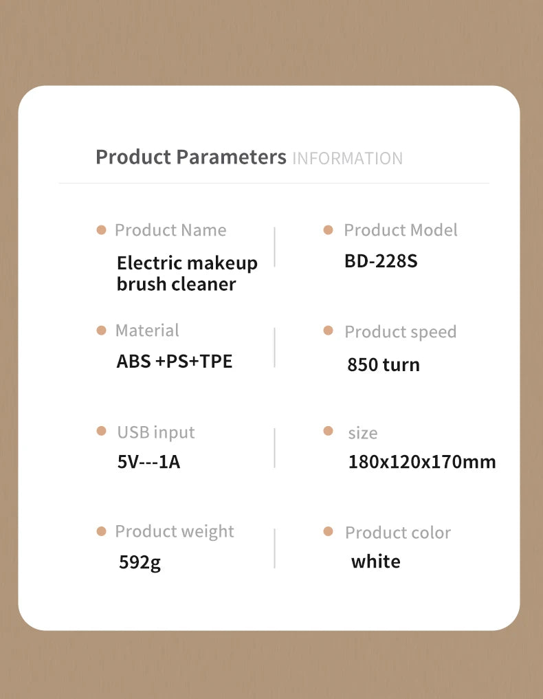 USB Electric Makeup Brush Cleaner 3-in-1 with Automatic Quick-Drying Support Device - Makeup Brush Cleaning And Drying Book Tool