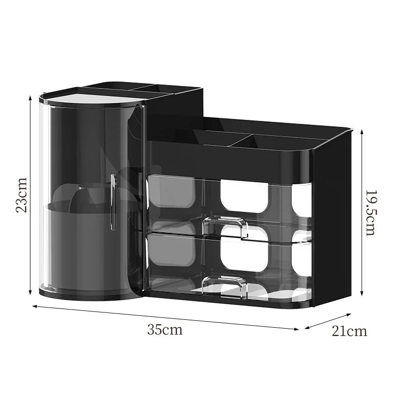 Cosmetics Storage Box - Large Capacity Desk Dresser Skincare Lipstick Drawer Organizer