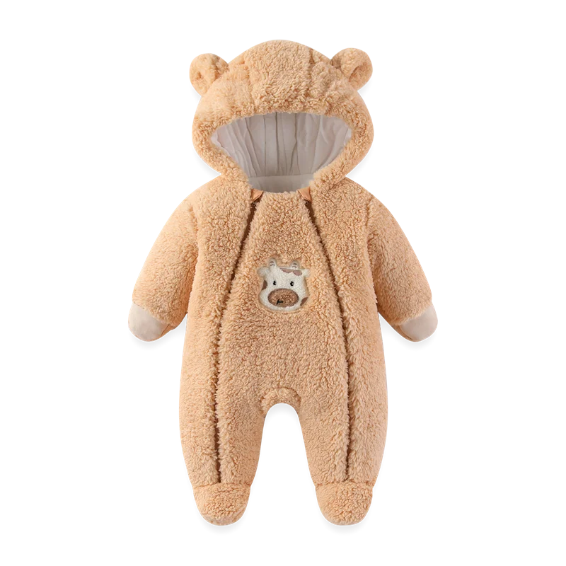 LILIGIRL Winter Newborn Baby Jumpsuit Thicken Baby Girls Romper Cotton Warm Infant Bodysuit Soft Snow Wear Jacket 0-12 Months