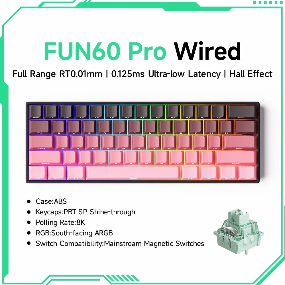 Akko MonsGeek FUN68 FUN60 PRO&MAX HE Magnetic Keyboard 60% 65%Gaming Keyboards Rapid Trigger 8K Custom Keyboard Gamer Esports
