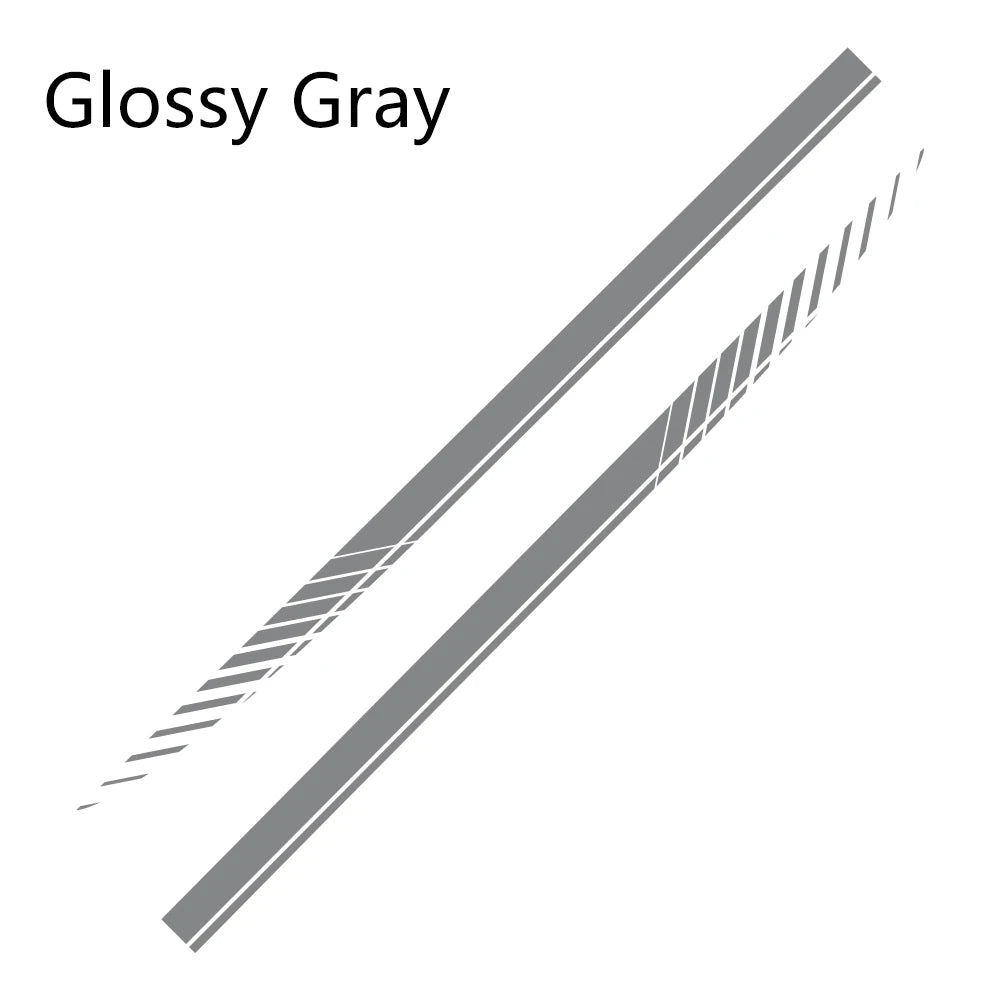 2-Piece Car Racing Stripe Vinyl Decals for Side Skirts - 74.8"x3.5" (190x9cm) Universal Fit SUV Truck, High Adhesive Waterproof