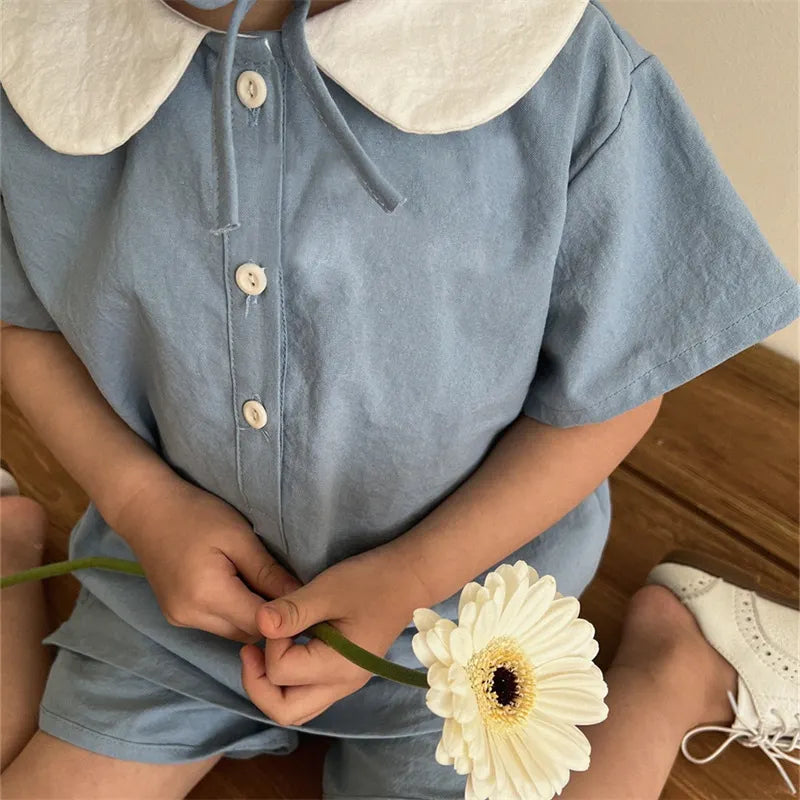 Newborn Baby Boy Cotton Clothes Set Shirt+Shorts 2PCS Infant Toddler Child Fashion Soild Pajamas Suit Outwear Baby Clothes 0-5Y