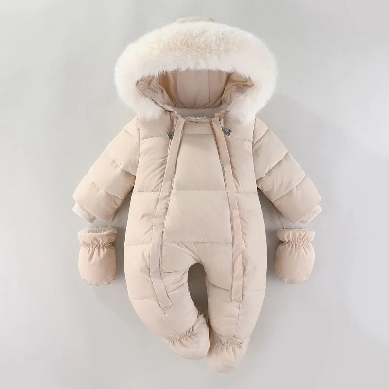 Baby ClothesChildren Clothing Boys and Girls Jumpsuits with Fleece and Cotton Jacket Outdoor Hugging Winter Cotton Clothe