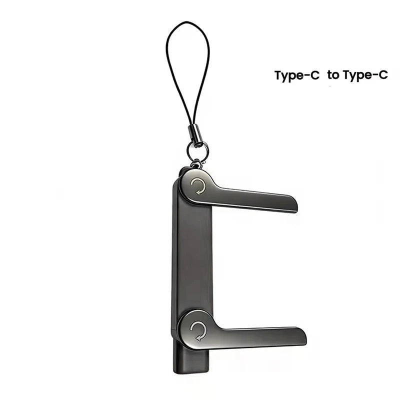 Charging 240W Fast Charging OTG Adapter Type-C Male to USB-C Female Converter,2 IN 1 Bracket With Foldable Phone Holder For Type