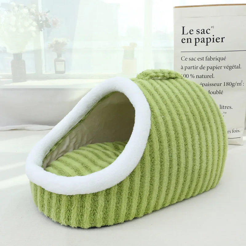 Fashion Warm Thick Sponge Dog Kennel Cat Nest Striped Slipper Design Pet Bed Cozy Comfortable Washable Pet Sleeping Mat