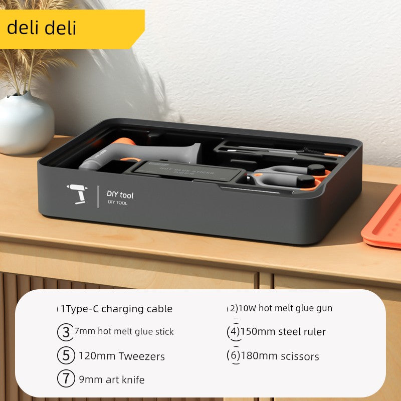 Deli Home Daily For Home Wire Cutter Hammer Lithium Electric Drill Emergency Repair Multifunctional Suit Tool H1001