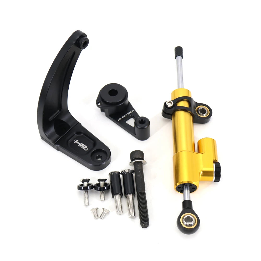 Electric Scooter Steering Stabilizer Carbon Fiber Damper, Mounting Bracket Kit for Dualtron Ultra 2 and Limited