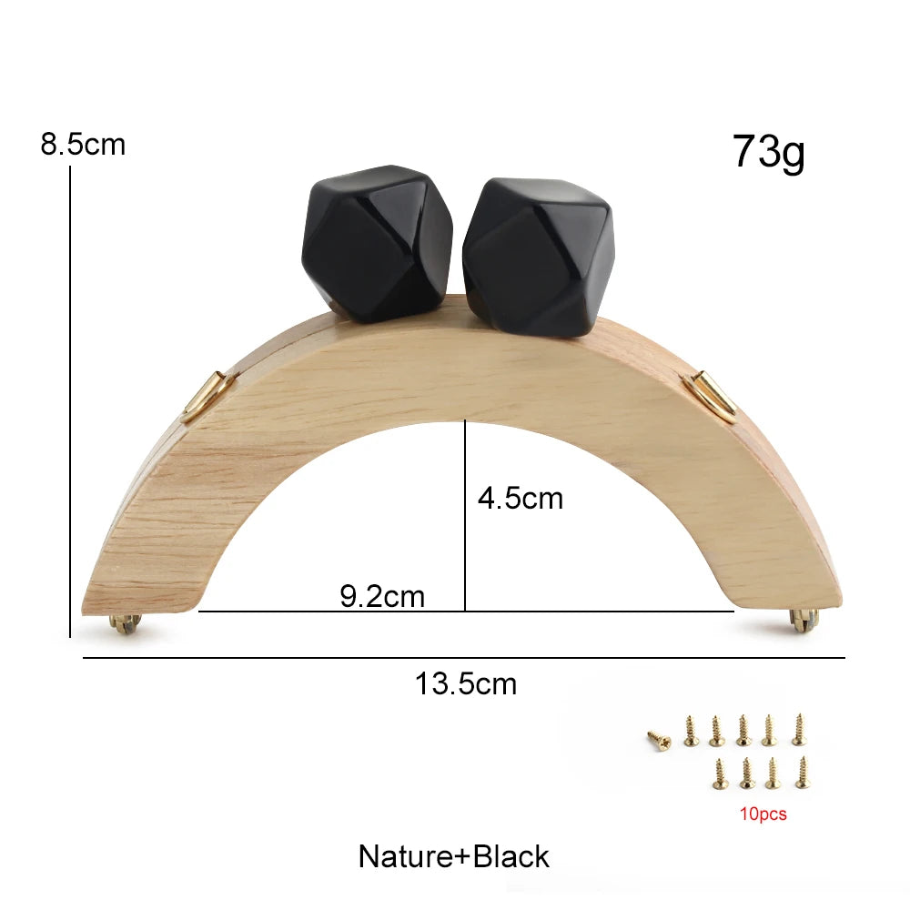 Nolvo World Wooden Bag Handle Closure Kiss Clasp Purse Screws Frame Replace Handbags Wallets Brackets DIY Sewing Accessories