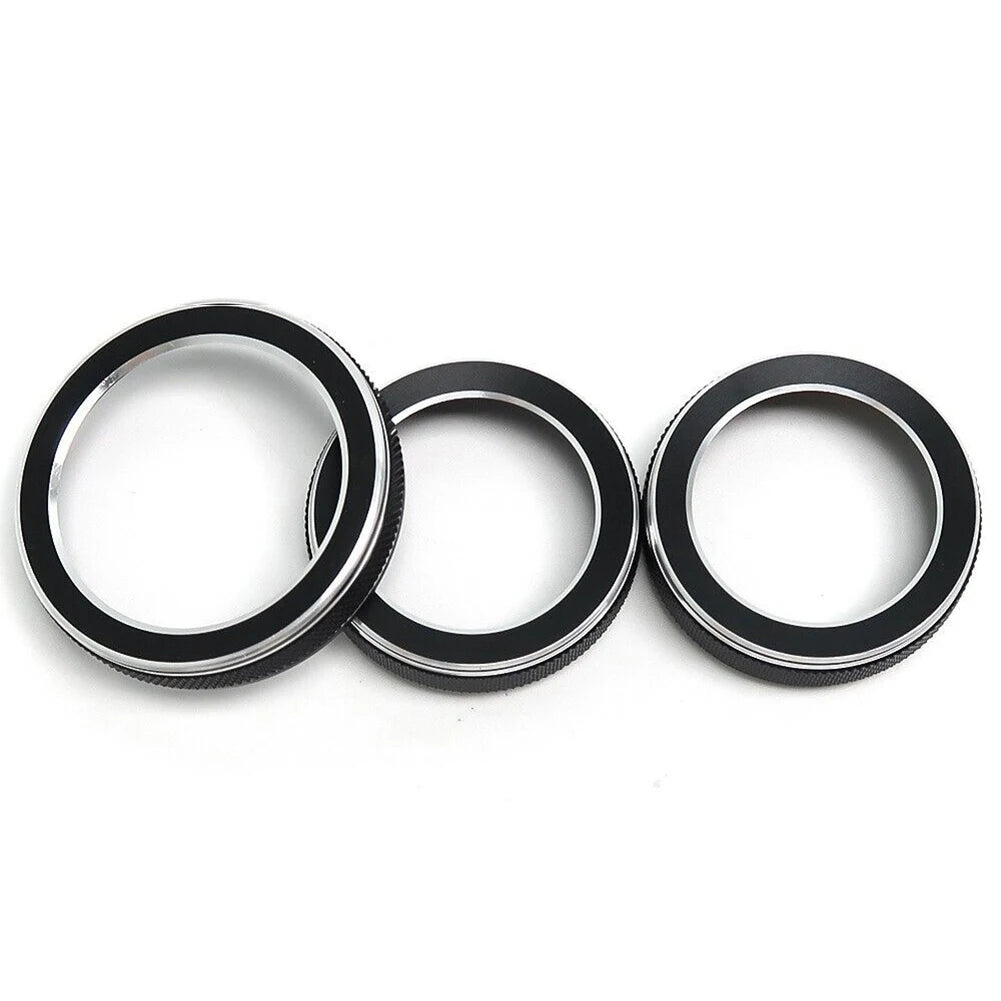 For Jeep Grand For Cherokee 2014 2015 2016 2017 2018 2019 2020 2021 Car Black AC Radio Switch Trim Ring Knob Covers 3pcs